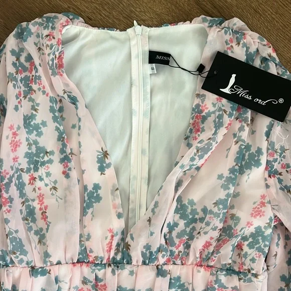 NWT!! Miss Ord Pink Floral Dress - Picture 2 of 4